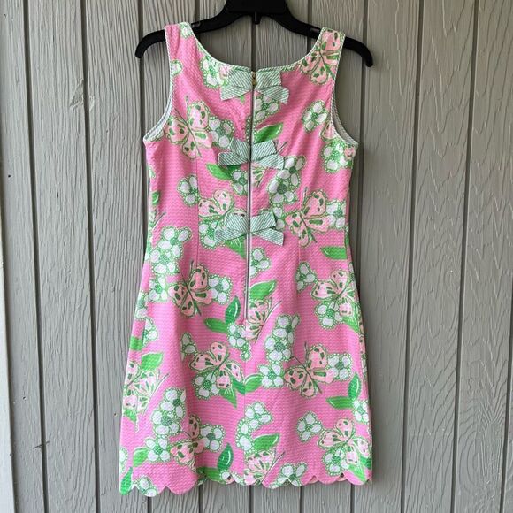 Lilly Pulitzer 2012 Butterfly Print Shift Dress – Size 4, Scalloped Hem, Cotton - Picture 1 of 10